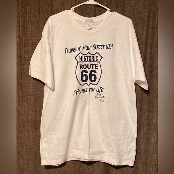 Route 66 Travelin’ Main Street  USA Double Sided Graphic Tee Made in USA XL - Picture 1 of 5